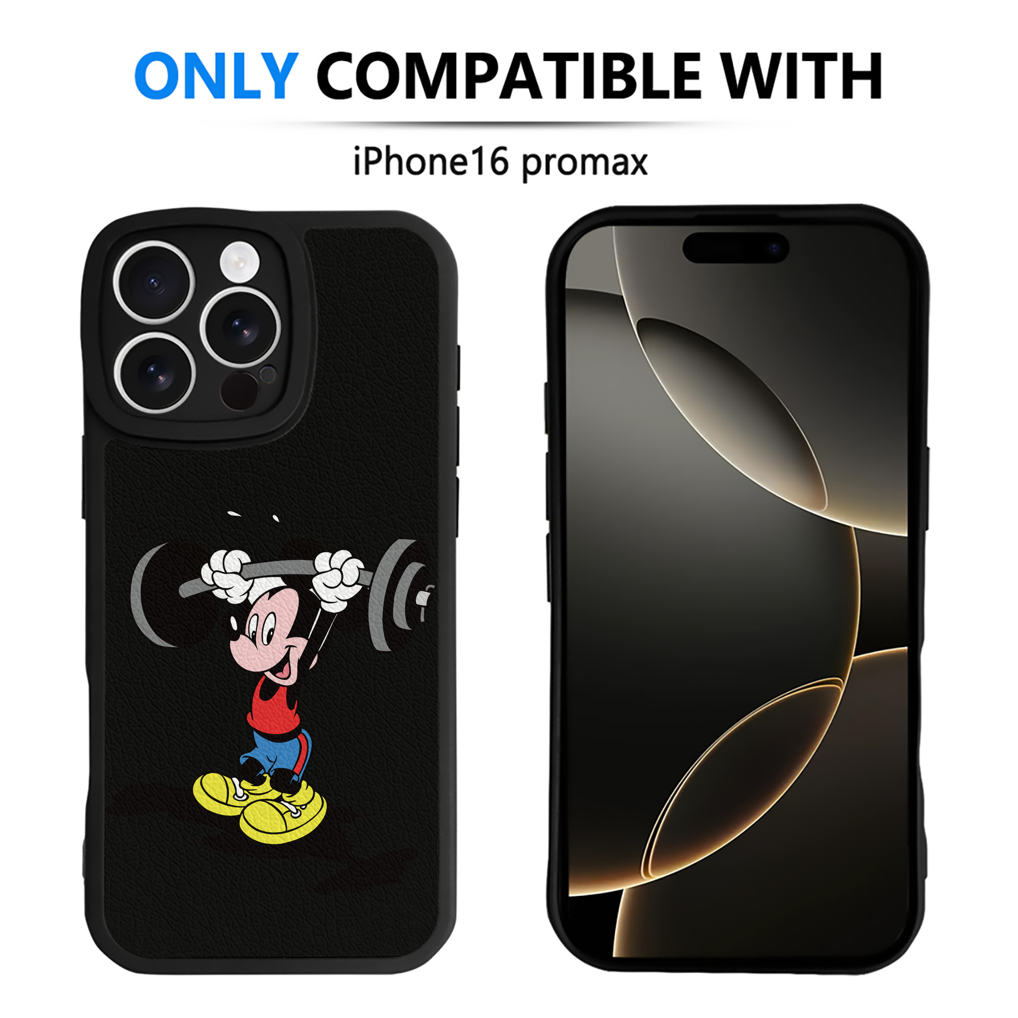 （画像用） ミッキーマウス Mickey Mouse 【iPhone 16シリーズ対応】シリコンスマホケース（レザー調） 材質：シリコン